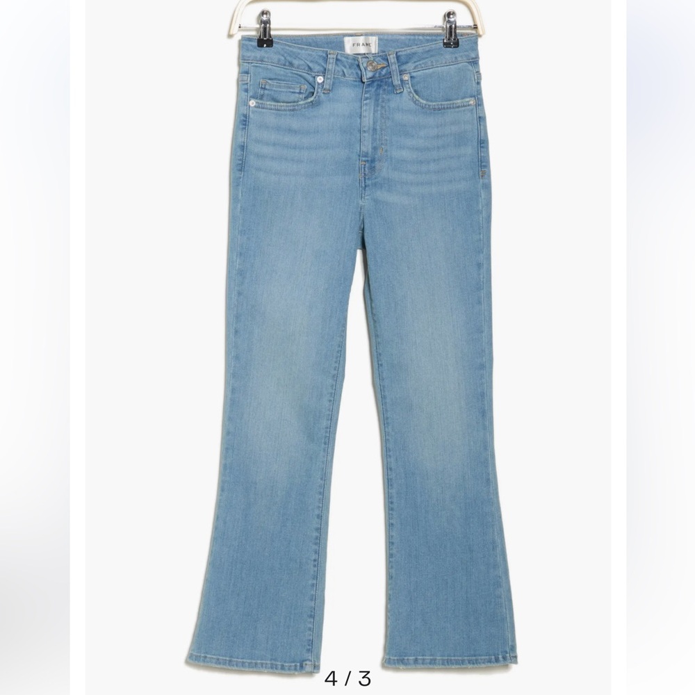 Frame Le Crop Mini Boot Denim Light Blue Jeans size 24